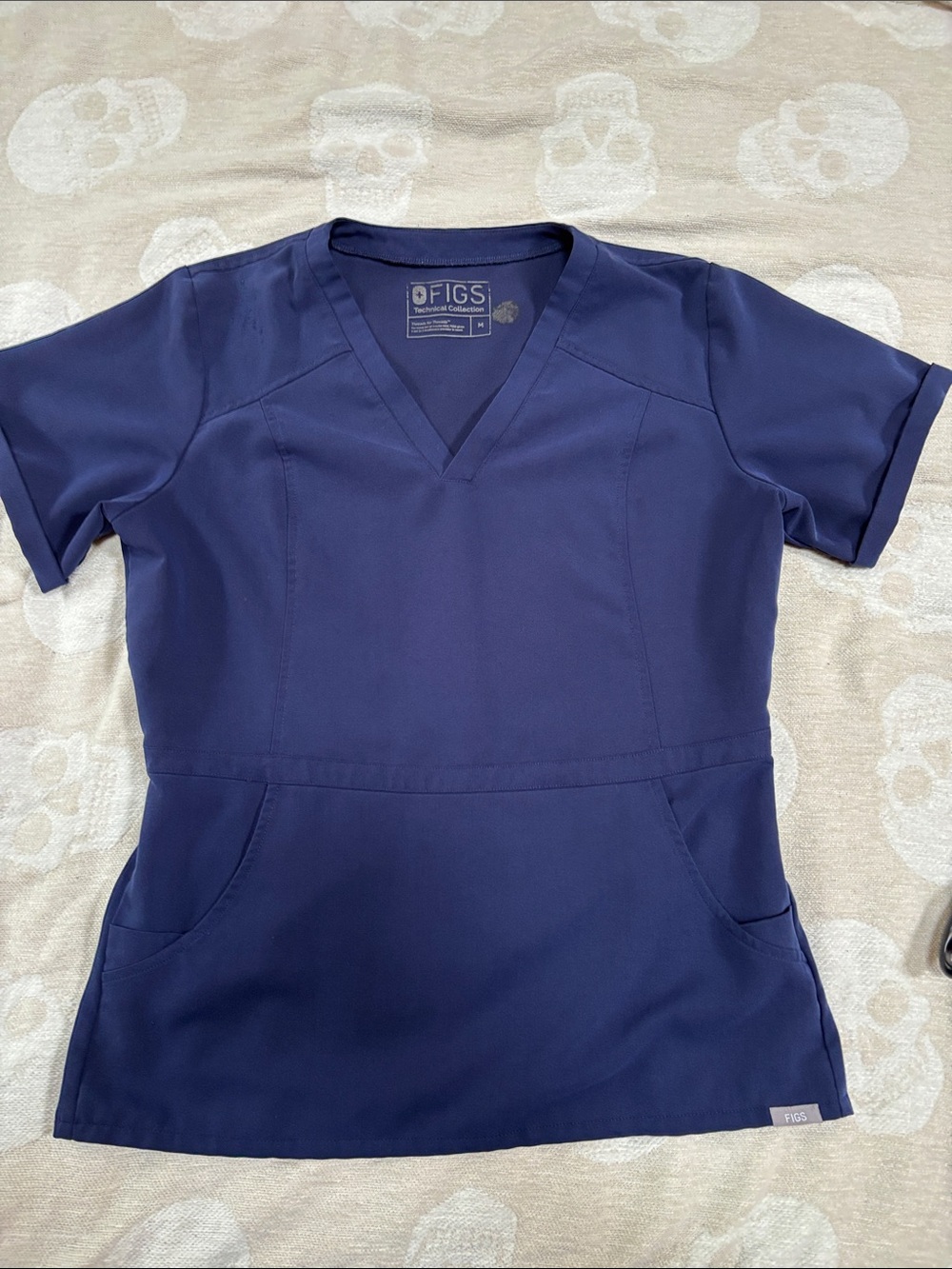 Figs Navy V-Neck Medical Tunic Top